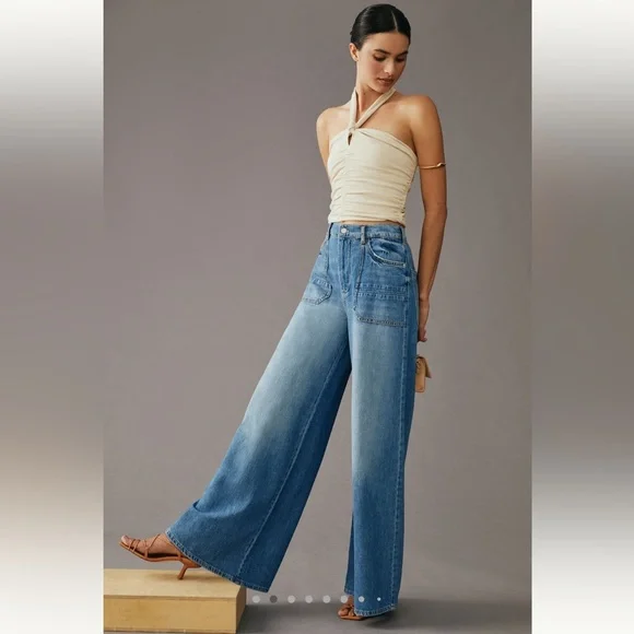 ISO ⭐️IN SEARCH OF⭐️ Anthropologie Pilcro The Jane High Rise Wide Leg Jeans - Picture 4 of 6